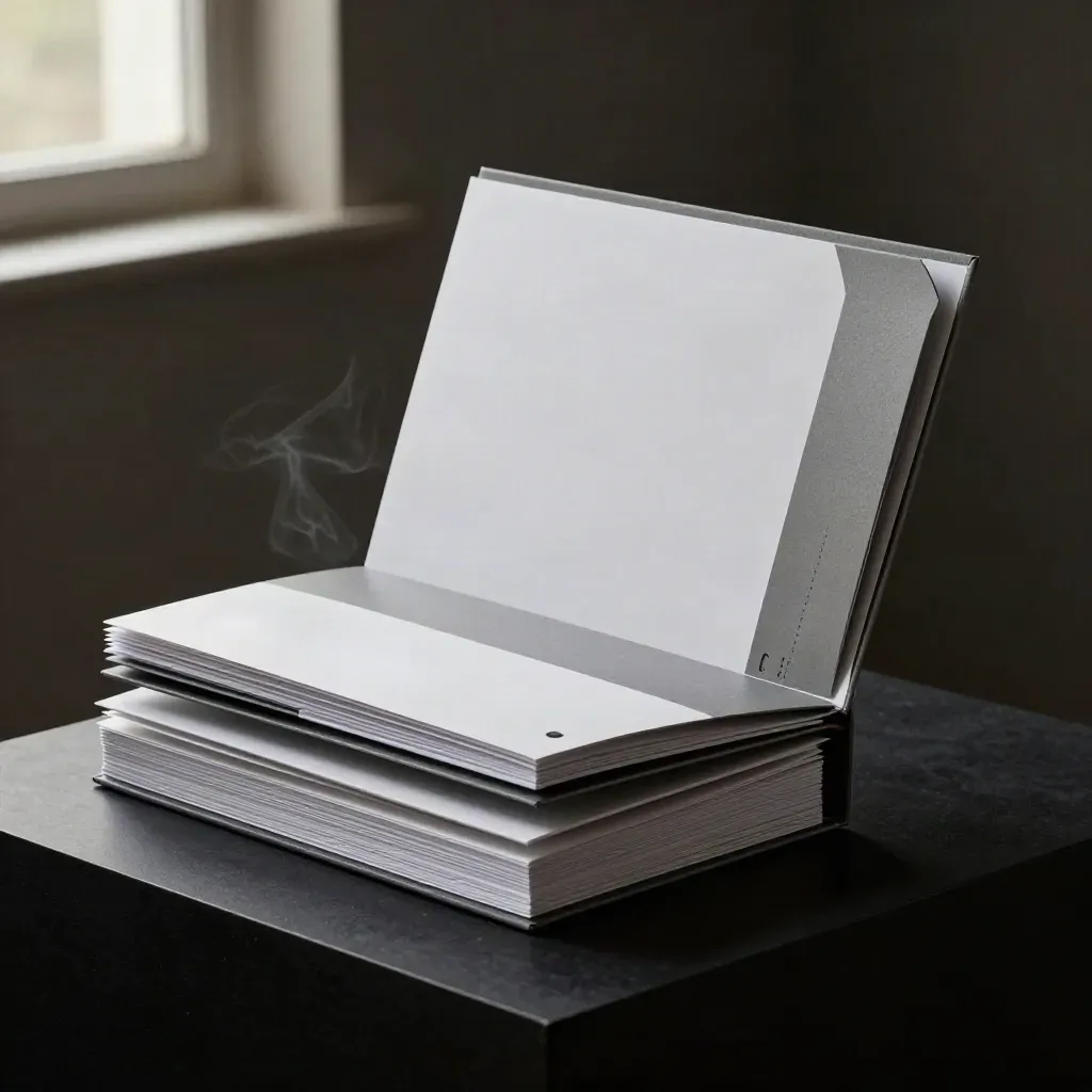 Tre cartelle graduate per piano vendite estero su fondo scuro, luce drammatica e vapore sottile.